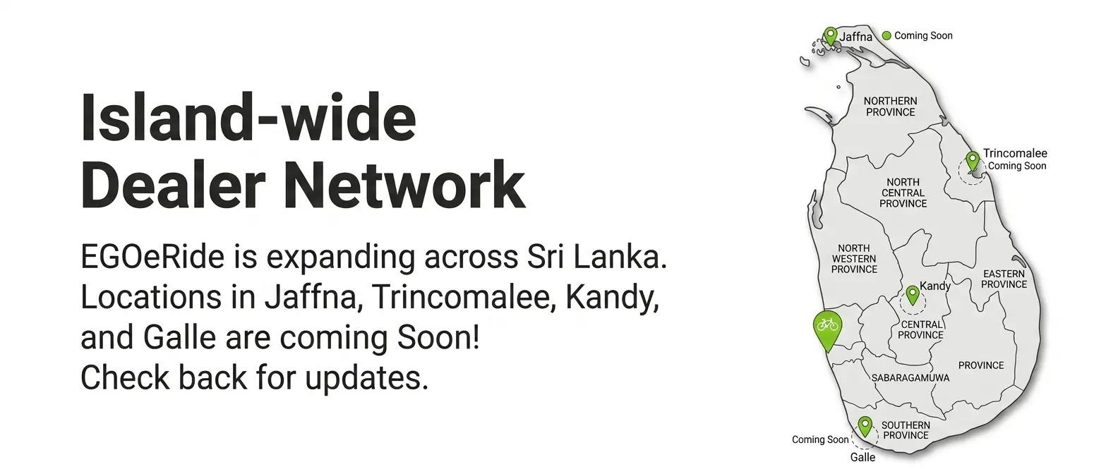 EgoRide eBike Sri Lanka Island-Wide Dealer Network